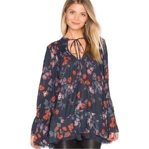 Free People Pebble Crepe So Fine Smocked Tunic *Flaw* - Size L